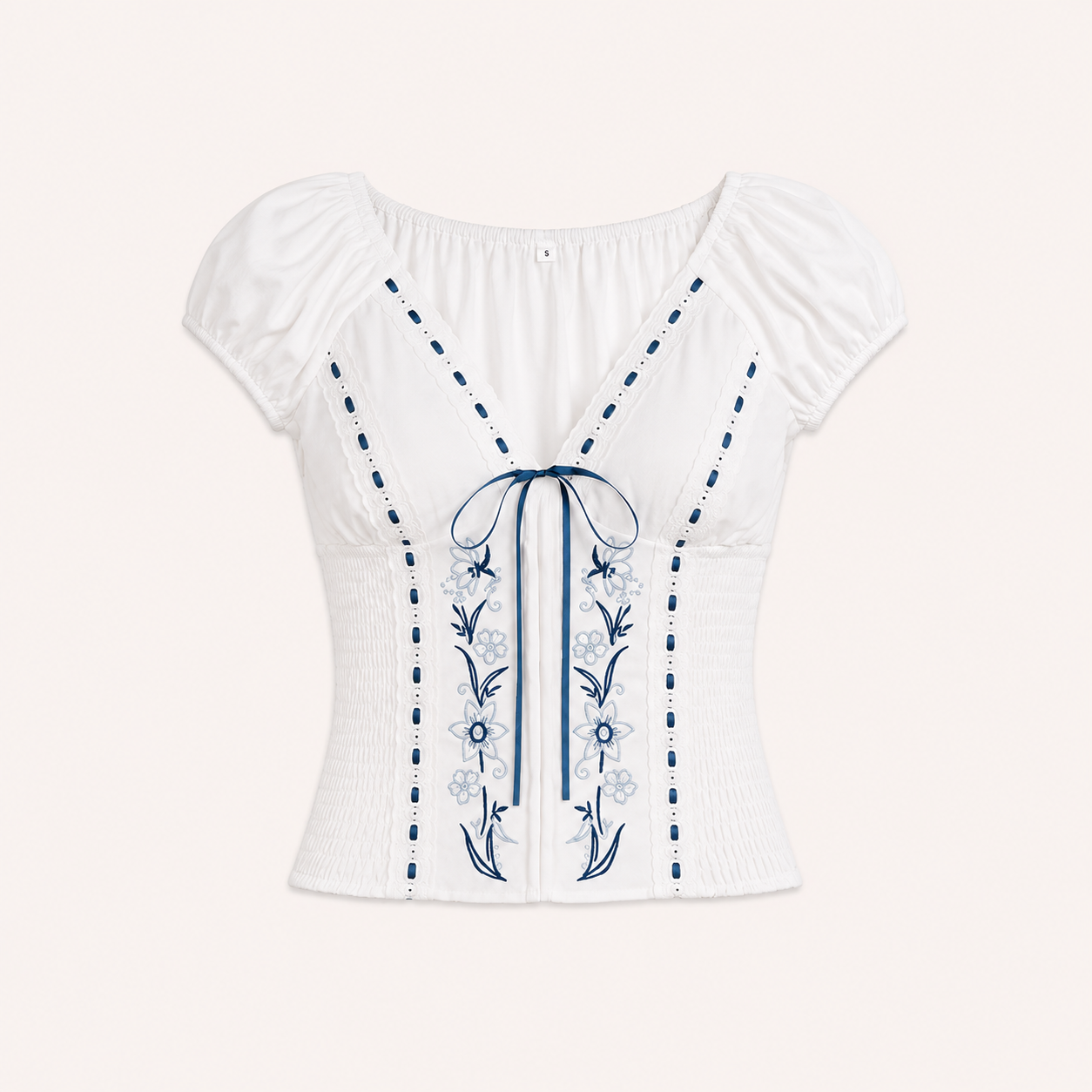 Bluebell Embroidered Cottage Top