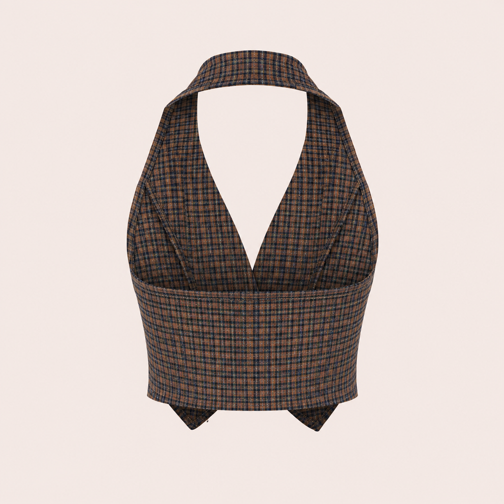Heritage Plaid Halter Vest