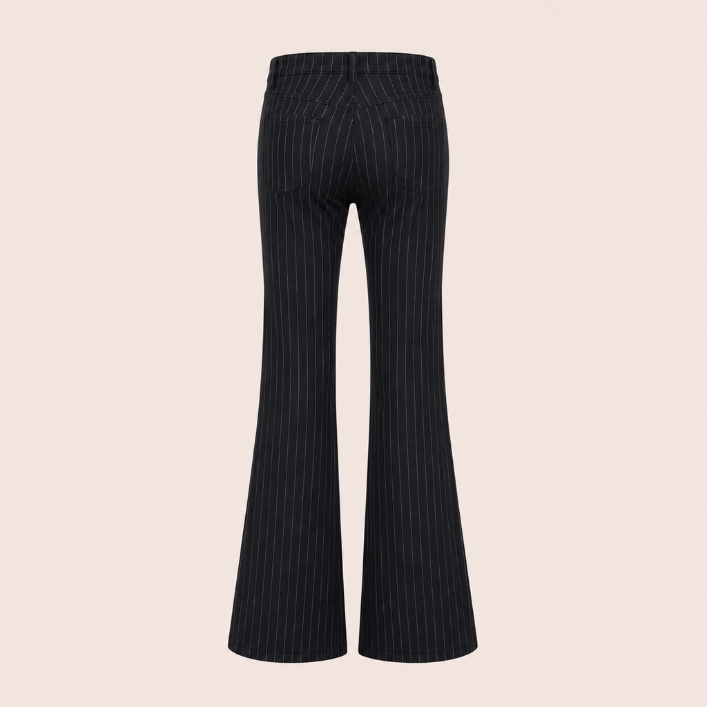Midnight Pinstripe Flare Pants