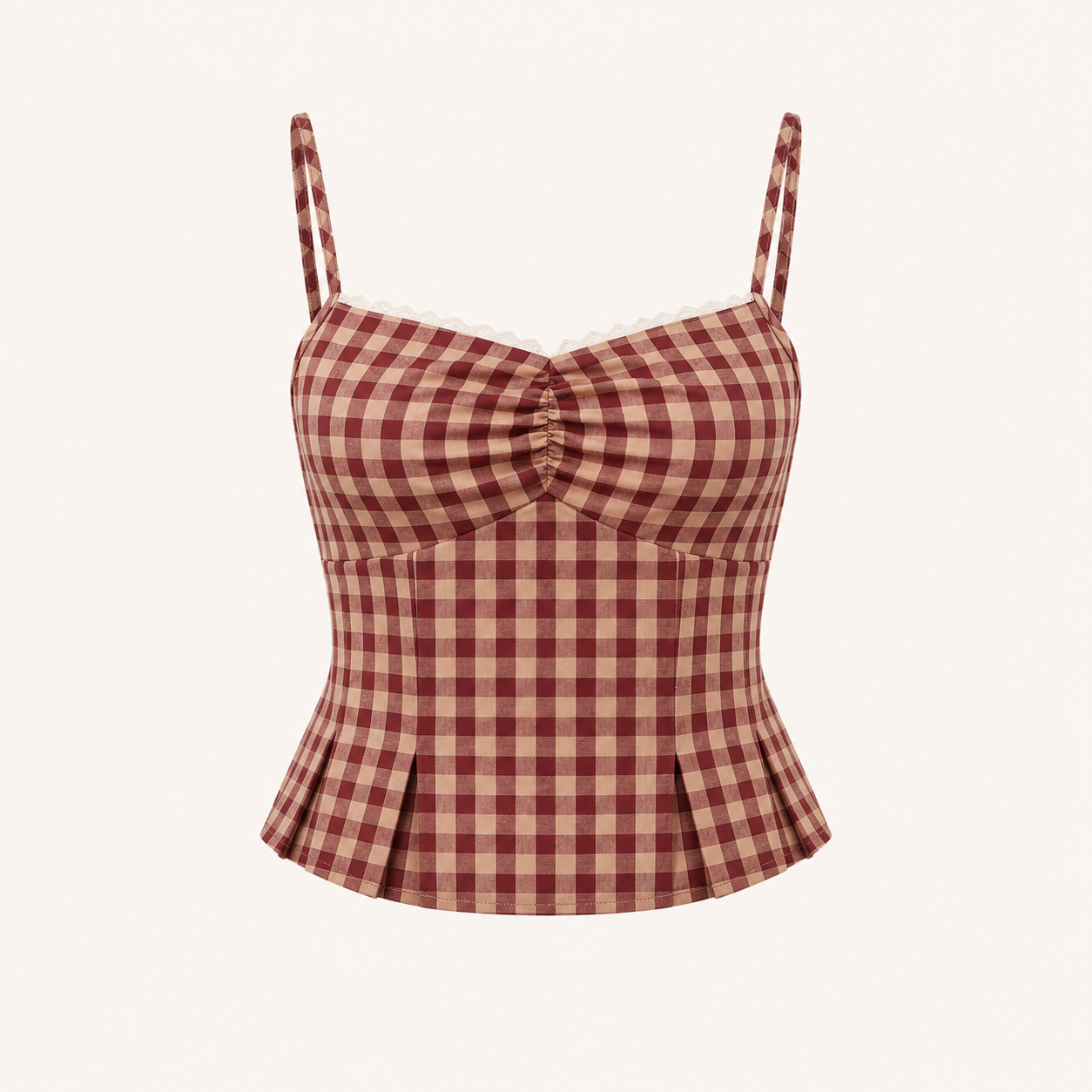 Autumn Gingham Cami Top